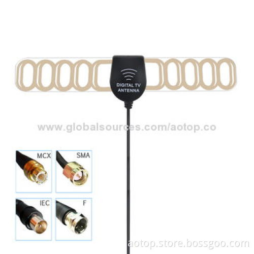 Newest Car Digital Active TV Antenna with VHF/UHF, Brass Connector for Car Digital TV Box